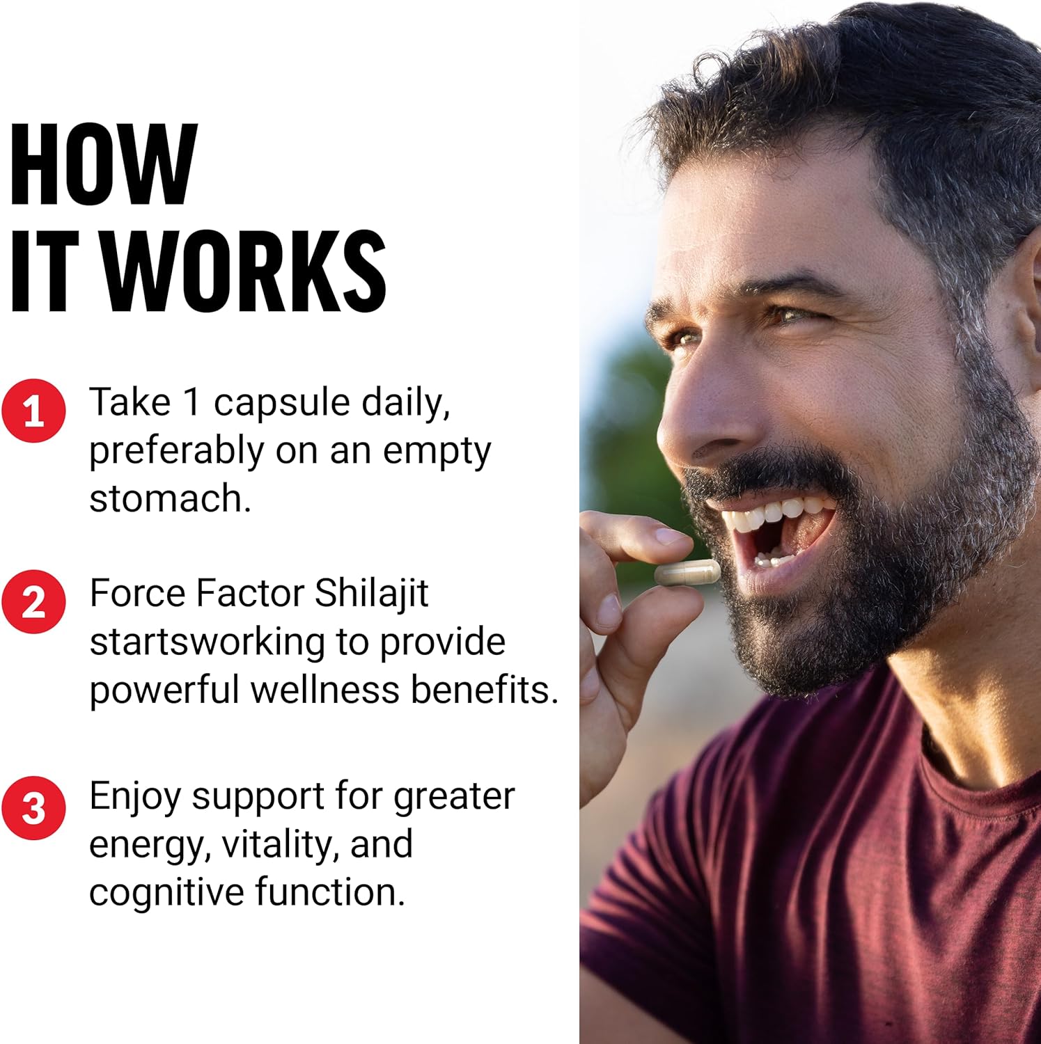Force Factor Shilajit 250 mg Men and Women to Support Energy and Brain Health 60 Caps - Görsel 4