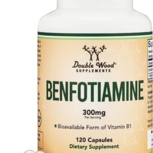 Double Wood Benfotiamine 300mg Thiamine B1 Levels More Absorbable Than Thiamine 120 Caps