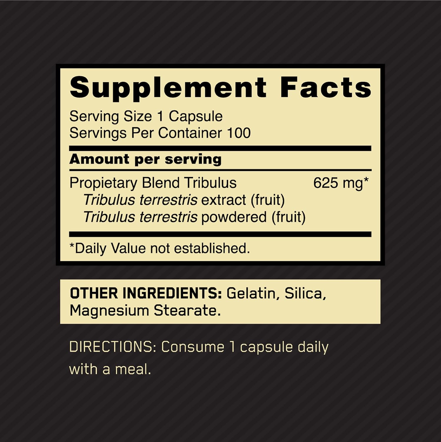 Optimum Nutrition Tribulus Terrestris 625mg 100 Caps - Görsel 3