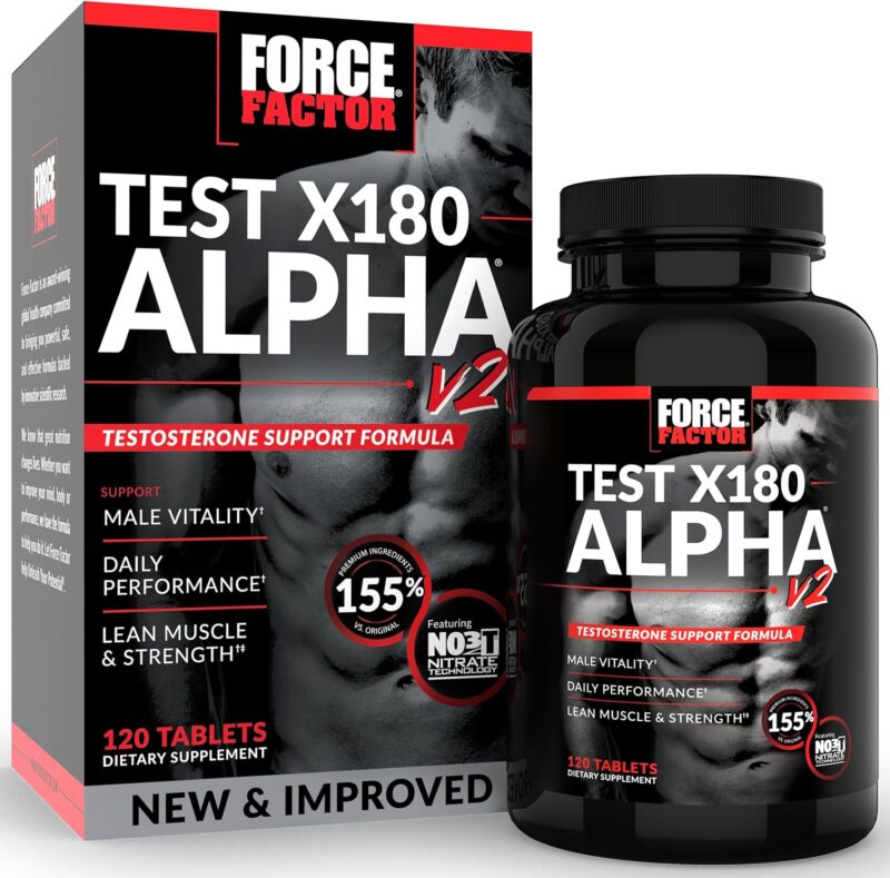 Force Factor Test X180 Alpha v2 L-Citrulline Black Maca Horny Goat Longjack Tongkat Ali - 120 Tablet