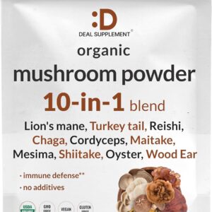 Deal Supplement Organic Mushroom Powder 10 in 1