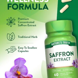 Nature’s Truth Saffron Safran Extract Concentrated Extract | Non-GMO & Gluten Free 60 Caps