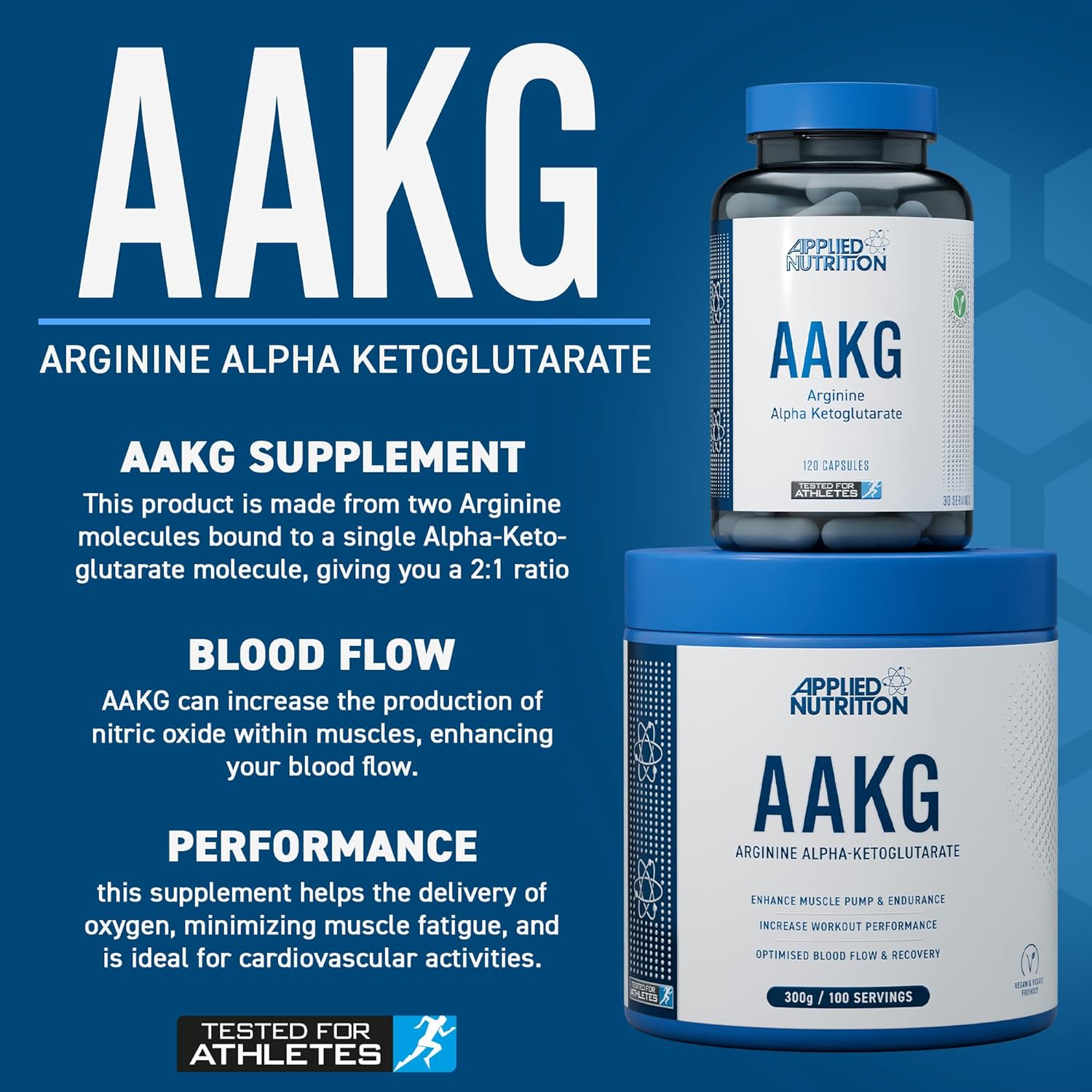 Applied Nutrition AAKG - L Arginine Alpha Ketoglutarate 3000mg Nitric Oxide Energy Boost Muscle Pump - Görsel 5