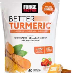 Force Factor Better Turmeric 400mg with Black Pepper & Ginger 60 Turmeric Chews