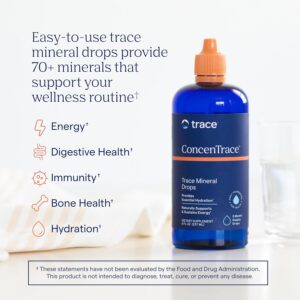 Trace Minerals ConcenTrace Trace Mineral Drops Magnesium Lithium Boron Potassium Keto Vegan 96 Servings