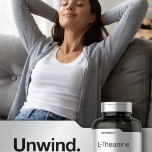 Horbäach L Theanine | 200mg | 400 Capsules | Value Size | Non-GMO, Gluten Free