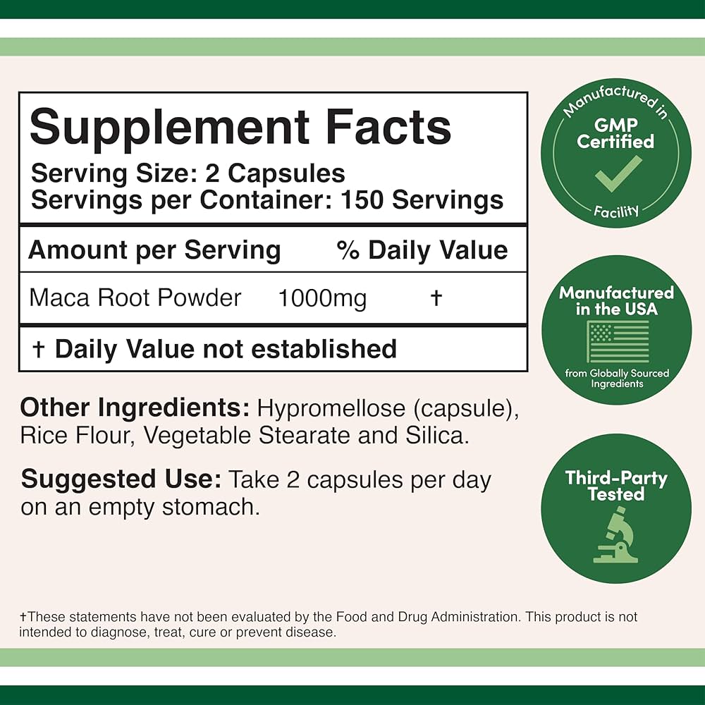 DOUBLE WOOD Maca MATCHA Root 1000 Mg 300 Caps - 150 SERVİS - Görsel 3