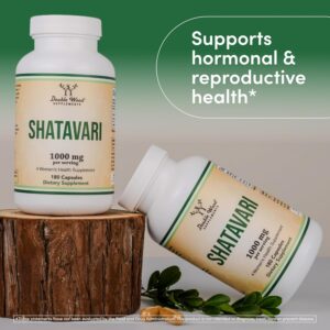 Double Wood Organic Shatavari Asparagus Caps 1,000mg 180 Caps Hormone Balance and Prolactin - Görsel 2