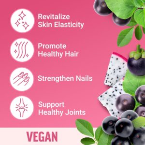 Force Factor Collagen Superfoods Women with Biotin Hyaluronic Acid and Vitamin C for Hair Skin Nails 60 Chews - Görsel 4