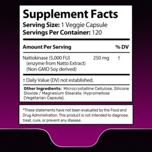 Wellnees Labs Nattokinase Supplement Capsules 5000 FU, Third-Party Tested Nattokinase – Enzymes from Japanese Natto – Daily Wellness Support – 120 Count - Görsel 2