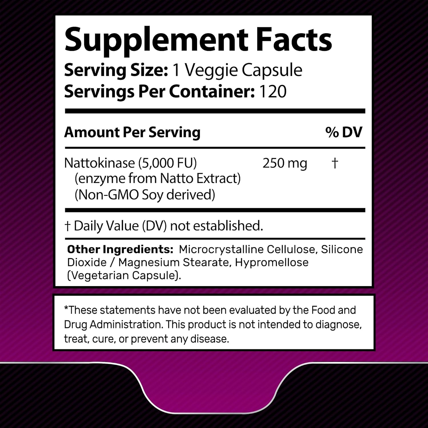 Wellnees Labs Nattokinase Supplement Capsules 5000 FU, Third-Party Tested Nattokinase – Enzymes from Japanese Natto – Daily Wellness Support – 120 Count