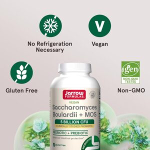 Jarrow Formulas, Vegan Saccharomyces Boulardii Probiyotik + Prebiyotik MOS, 5 Billion CFU, 90 Veggie Caps - Görsel 2