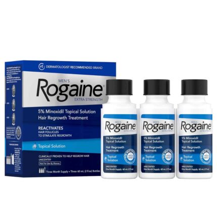 Rogaine Men's Extra Strength 5% Minoxidil Solution 3 Mo Supply, 3x 2 Fl Oz