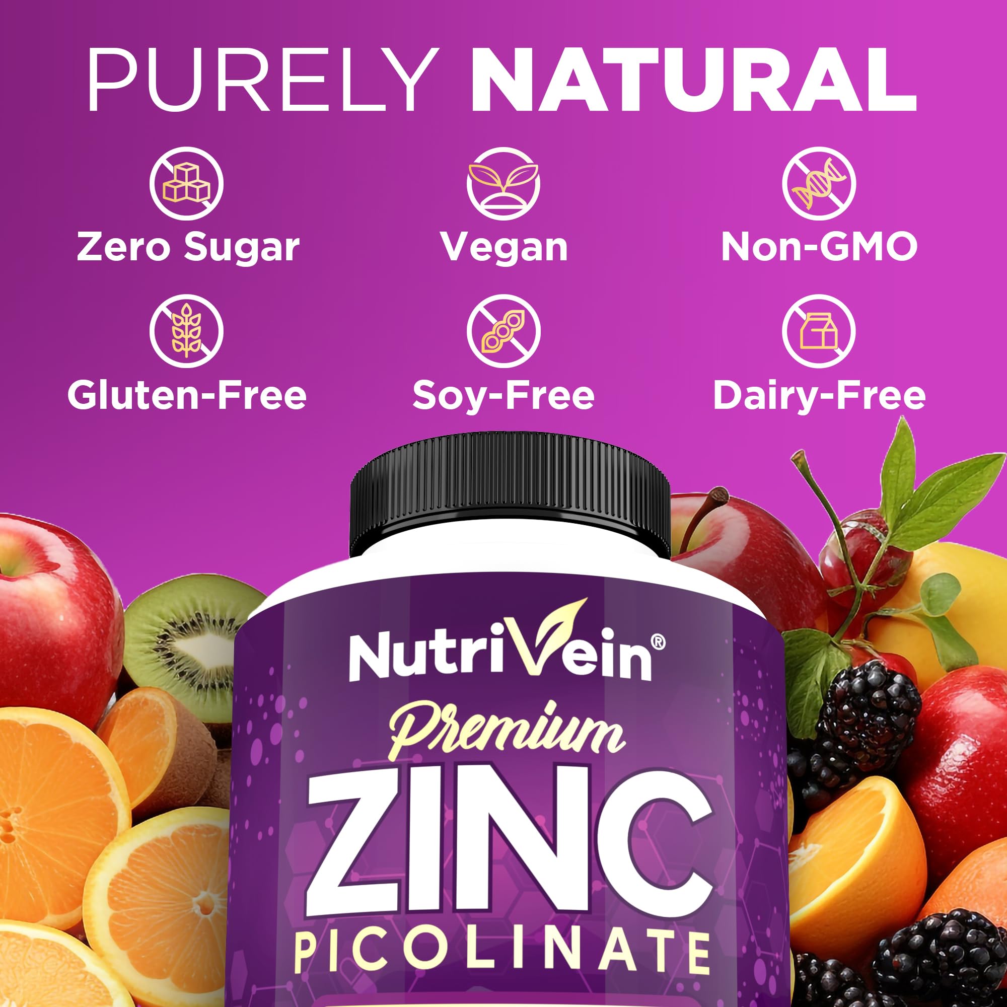 Nutrivein Zinc(Çinko) Picolinate 100 mg - 120 Caps - Görsel 3
