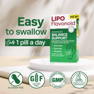 Lipo Flavonoid Balance Support Inner Ear Health Vertigo Relief with Ginkgo Biloba Bioflavonoids, & B Vitamins - Reduces Dizziness Spinning Swaying - Görsel 3
