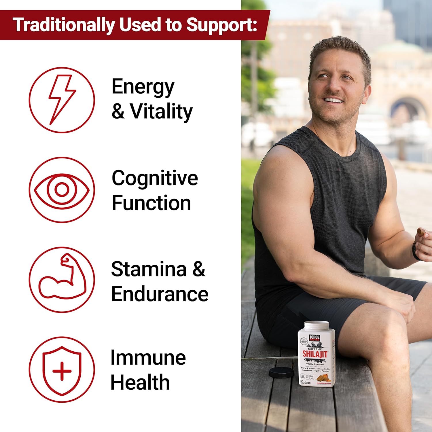 Force Factor Supreme Shilajit, Premium Himalayan Shilajit Trace Mineral Immune Health 60 Chews - Görsel 4