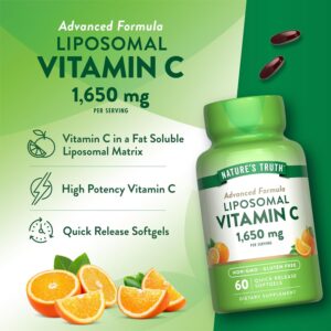 Nature's Truth Liposomal Vitamin C 1650mg 60 Softgels - Görsel 2