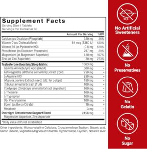 Force Factor Test X180 PM Testo Booster for Men Sleep and Recovery – 120 Caps