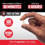 FORCE FACTOR Nitric Oxide Booster Fast-Acting L-Arginine Citrulline Maximize Muscle Pumps 120 Caps - Görsel 3