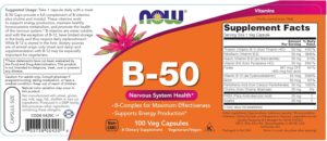 Now Foods Vitamin B-50mg Folate Paba Choline İnositol 100 Caps - Görsel 2