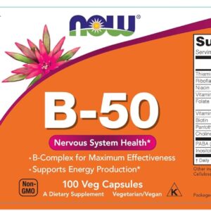 Now Foods Vitamin B-50mg Folate Paba Choline İnositol 100 Caps