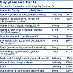 Life Extension Two-Per-Day Multivitamin+Mineral Heart, Brain, Blood Vessel & Cellular Health 60 Caps