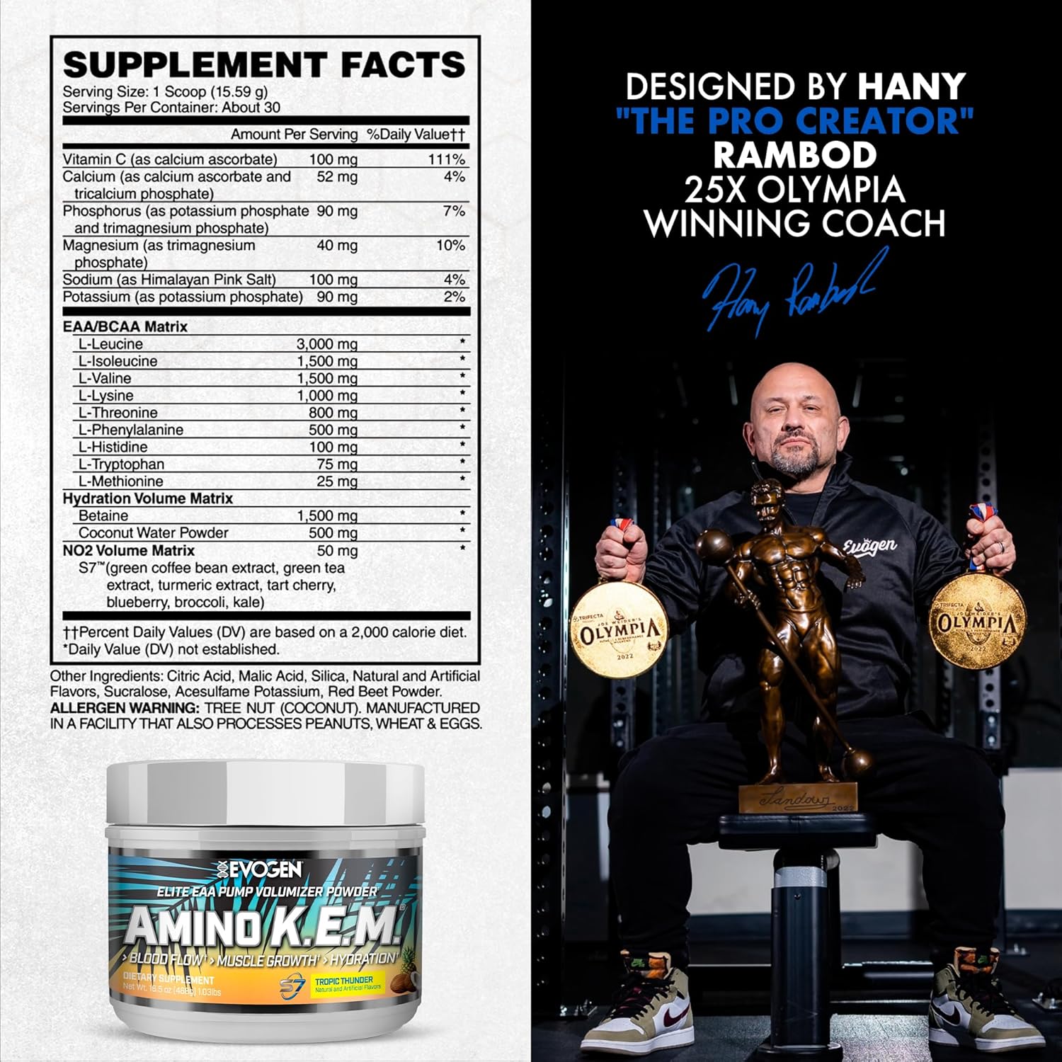 Evogen Amino K.E.M EAA & BCAA Powder Pump Amino Acids Muscle Growth Hydration 468 gr - Görsel 4