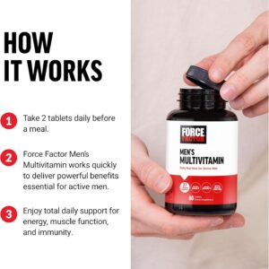 Force Factor Men’s Multivitamin  for Men Plus Amino Acids 27 Vitamins and Minerals Support Energy and Immunity 60 Tablet