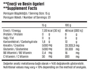 PTGO Kreatin + Glutamin Şase (21 Adet) - Görsel 3
