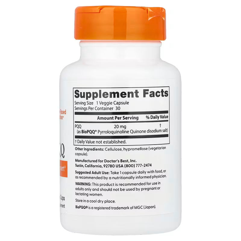 Doctor's Best PQQ with BioPQQ Antioxidants Brain & Cognitive 30 Veggie Caps - Görsel 2