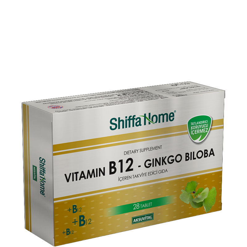 88410d_2e338fc6d5ba4be7aeb58fecab88c154mv2 Aksu Vital ShiffaHome Vitamin B12-Gingko Biloba 28 Tablet - Görsel 1