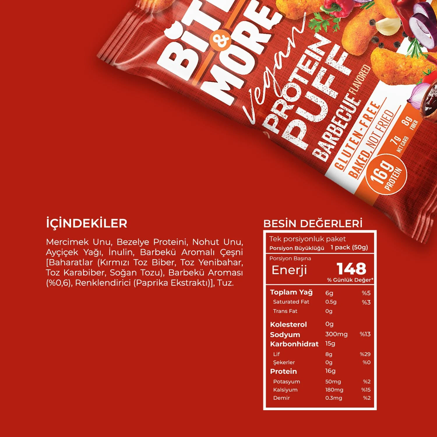 Bite & More Barbekü Vegan Protein Puff 50 Gr - Görsel 3