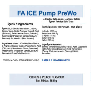 Fa Ice Pump Pre Workout 10 Saşe (20 Kullanımlık)