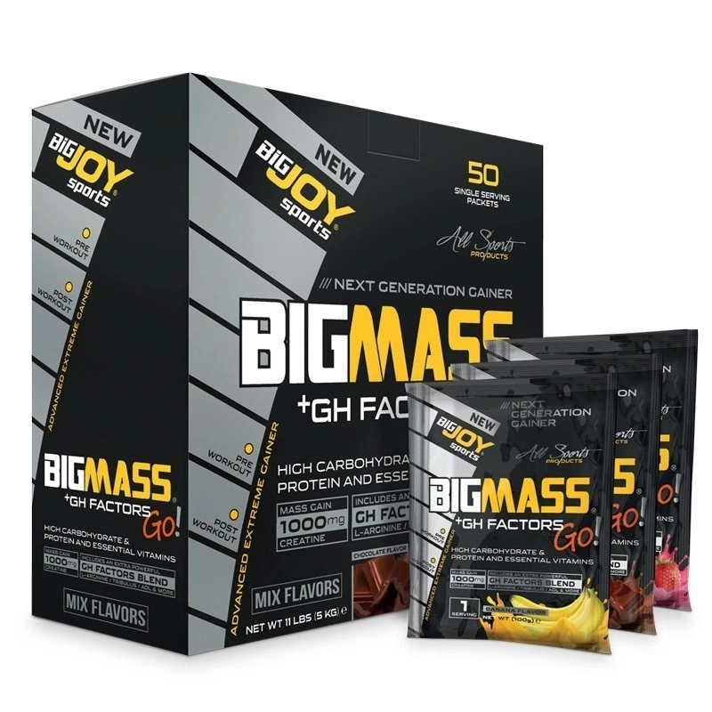 88410d_674c3d477bb24b09bc11cb3e27a34fbfmv2 Big Joy Big Mass +GH Factors Go 5000 Gr 50 Saşe Mix - Görsel 1