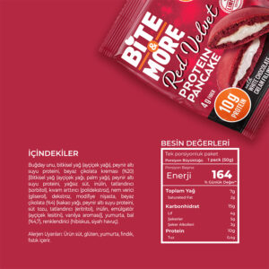 Red Velvet Beyaz Çikolatalı Protein Pankek (50g x12 Adet)
