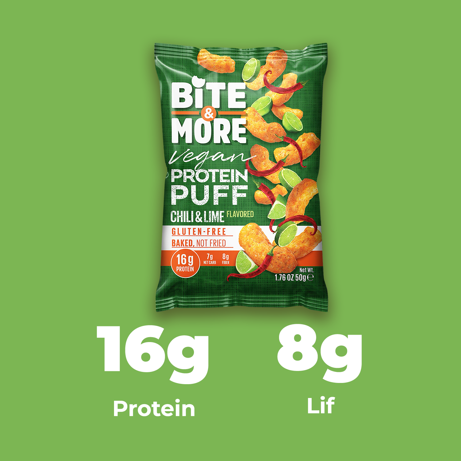 Bite & More Ekşi Krema & Soğanlı Vegan Protein Puff 50 Gr - Görsel 2
