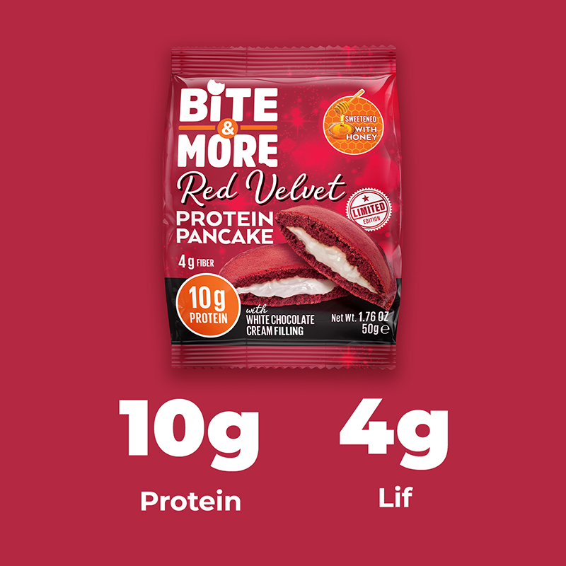 Red Velvet Beyaz Çikolatalı Protein Pankek (50g x12 Adet) - Görsel 3