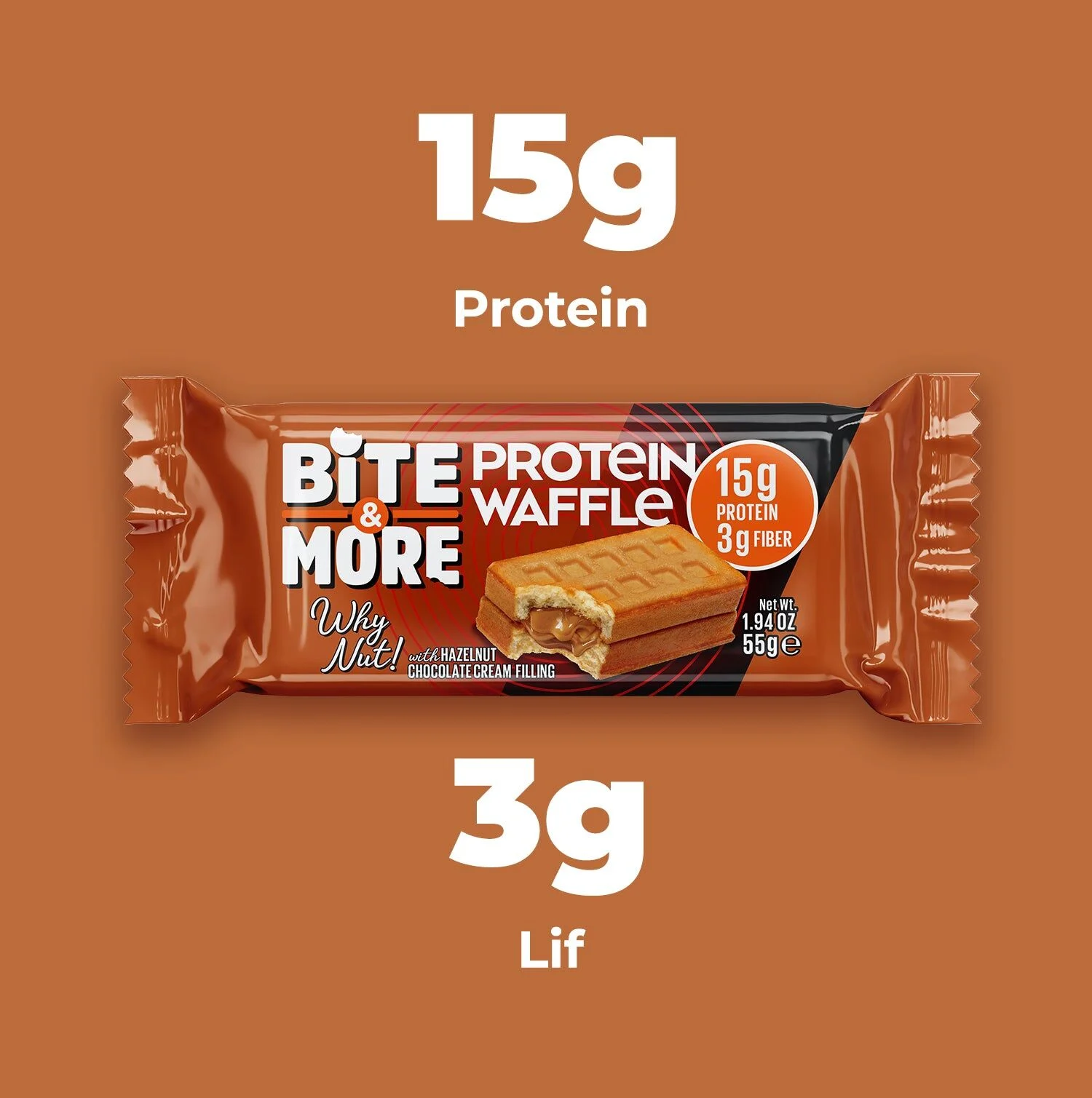 Fındık Kremalı Protein Waffle (55g x 12 Adet) - Görsel 3
