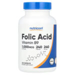Nutricost Vitamin B9 Folate - Folic Acid 1,000 mcg 240 Capsules