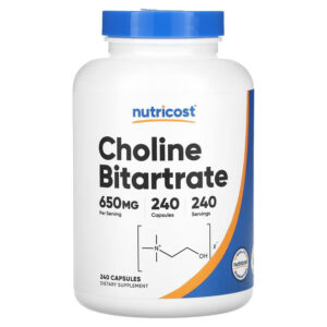 Nutricost Choline Bitartrate 650 mg 240 Capsules