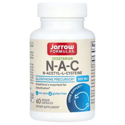 Jarrow Formulas Vegetarian N-Acetyl Cysteine NAC 500 mg 60 Veggies Caps