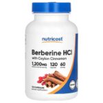 Nutricost Berberine HCl With Ceylon Cinnamon 120 Capsules