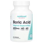 Nutricost Women Boric Acid Candida & Yeast Treatments Vaginal Suppository 600 mg 60 Capsules