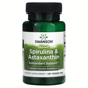 Swanson Organic Spirulina Astaxanthin Greens Superfoods 120 Veggie Tabs