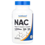 Nutricost NAC N-Acetyl L-Cysteine 1,000 mg 120 Tablets