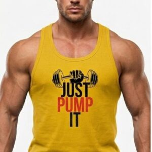 Baskılı Fitilli Beast Mode Sarı Atlet