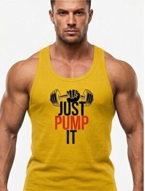 Baskılı Fitilli Beast Mode Sarı Atlet