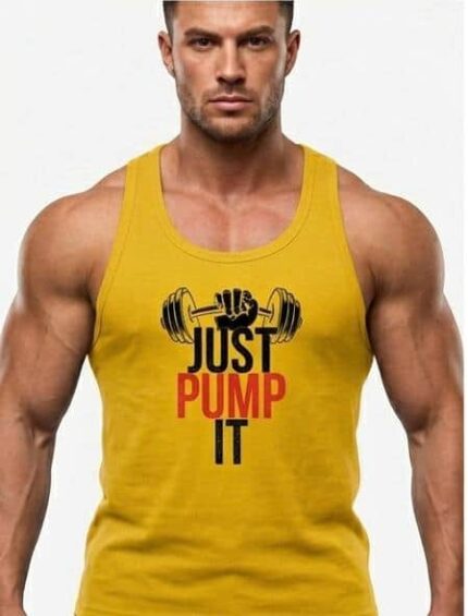 Baskılı Fitilli Beast Mode Sarı Atlet