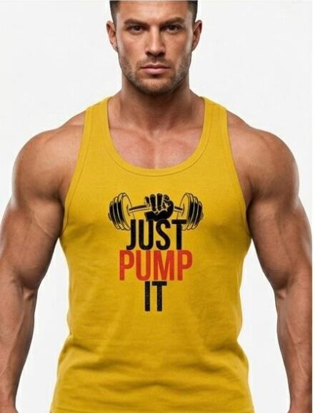 Baskılı Fitilli Beast Mode Sarı Atlet