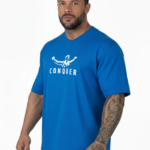 OVERSIZE TİŞÖRT CONQUER MAVİ